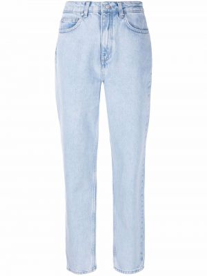 Hög midja avsmalnande jeans 12 Storeez blå