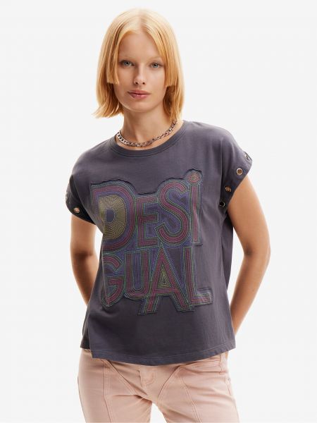 T-krekls Desigual pelēks
