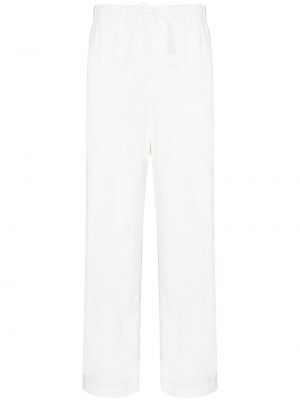 Bavlnené rovné nohavice Tekla biela