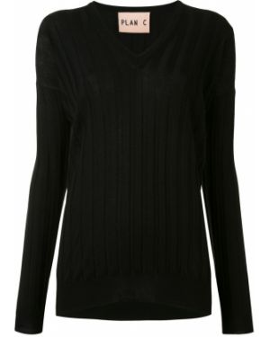 Jersey con escote v de tela jersey Plan C negro