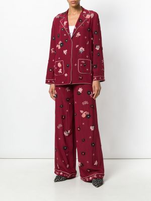 Pantalones con bordado de flores Valentino
