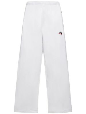Pantaloni sport din fleece cu croială lejeră cu croială lejeră Balenciaga alb