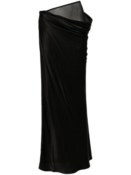 Hodvábna dlhá sukňa Christopher Esber čierna