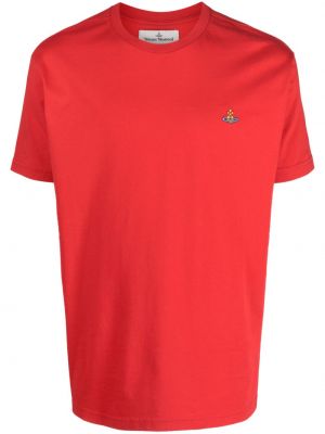 T-shirt brodé en coton Vivienne Westwood rouge