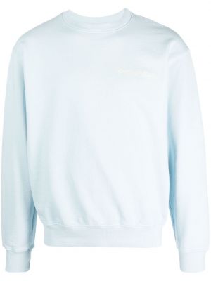 Sweatshirt mit stickerei aus baumwoll Sporty & Rich blau