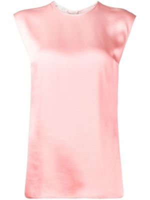 Ermeløs sateng bluse Stella Mccartney rosa