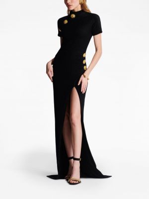 Mini šaty s knoflíky Balmain černé