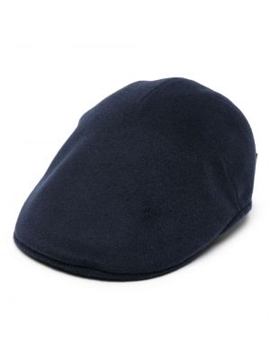 Кашмирена шапка с козирки Borsalino синьо