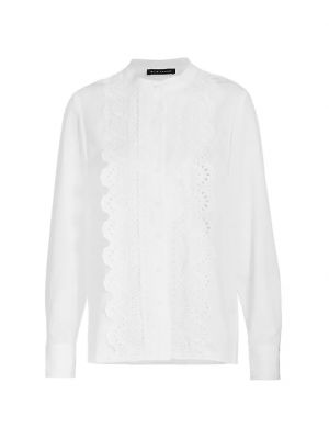 Кружевная шелковая блузка Elie Tahari белая