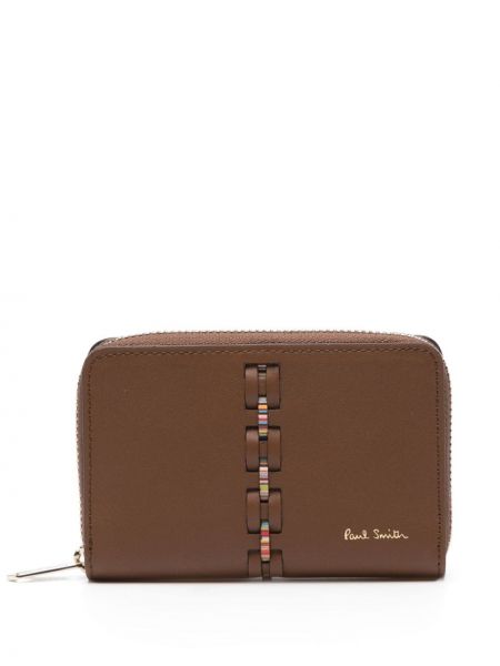 Pletená pruhovaná kožená peňaženka Paul Smith