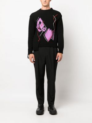 Sweter z wzorem argyle asymetryczny Andersson Bell czarny