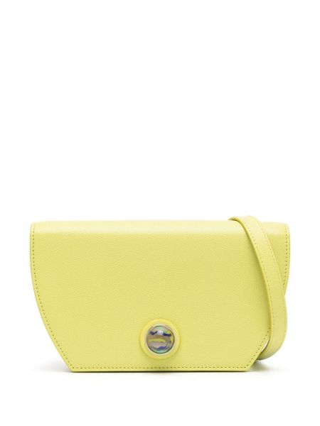 Dabīgās ādas crossbody rokassoma Furla dzeltens