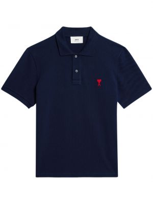 Siuvinėtas polo marškinėliai Ami Paris mėlyna