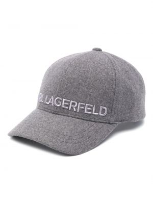 Siuvinėtas kepurė su snapeliu Karl Lagerfeld pilka