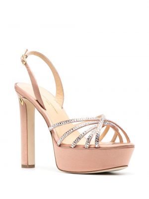 Plateau sandale mit kristallen Jennifer Chamandi pink