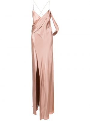 Копринена рокля Michelle Mason розово