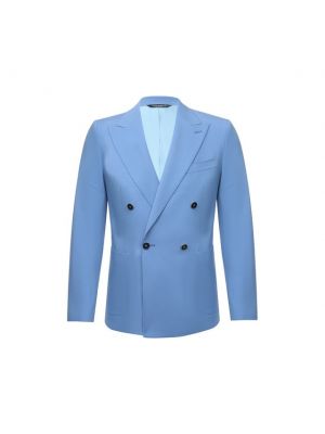 Шерстяной пиджак Dolce & Gabbana голубой