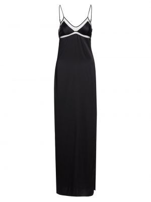 Шелковое длинное платье Kiki De Montparnasse черное