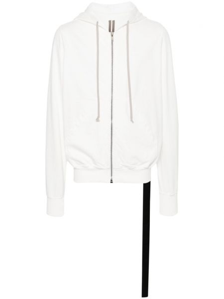 Pamučna hoodie s kapuljačom s patentnim zatvaračem Rick Owens Drkshdw bijela