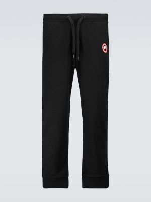 Pantalones de chándal de algodón Canada Goose negro