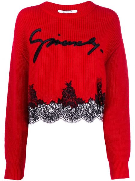 Sweter koronkowy Givenchy Czerwony