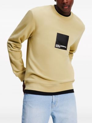 Raštuotas medvilninis džemperis Karl Lagerfeld Jeans geltona