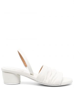 Кожени сандали с отворена пета Marsell бяло