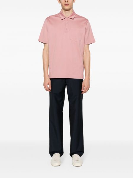 Džersis medvilninis polo marškinėliai Lardini rožinė