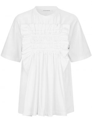 Bavlnené tričko s volánmi Cecilie Bahnsen biela