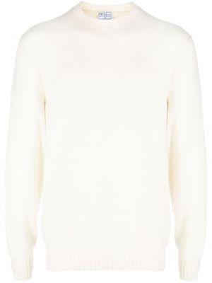 Vlněný svetr s kulatým výstřihem Fedeli bílý