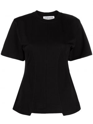 Bavlnené tričko s výšivkou Victoria Beckham čierna