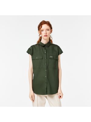 Блузка свободного кроя Lacoste зеленая