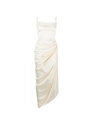 Biała haftowana sukienka długa Jacquemus