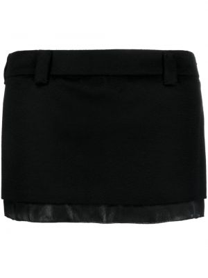Vlněné mini sukně Miu Miu černé