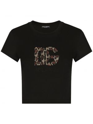 T-shirt avec applique Dolce & Gabbana noir
