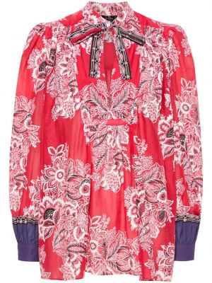 Bluza s cvetličnim vzorcem s potiskom Etro rdeča
