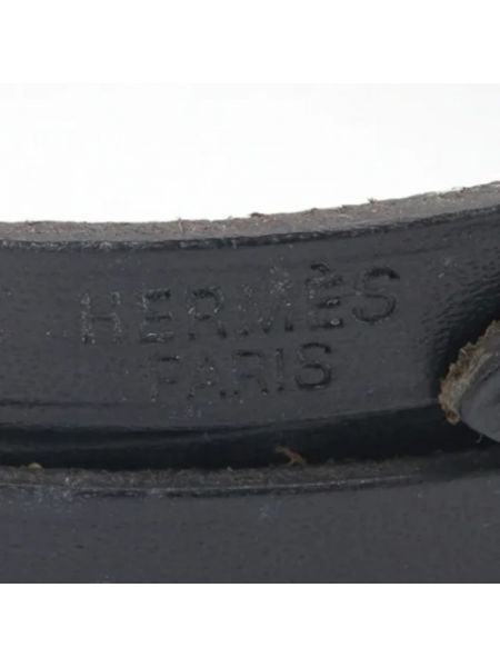 Pulsera brazalete de cuero retro Hermès Vintage negro