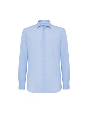Nylonowa koszula slim fit Boggi Milano niebieska