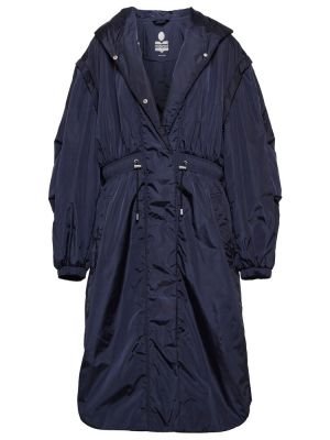 Krótki płaszcz z kapturem Marant Etoile niebieski