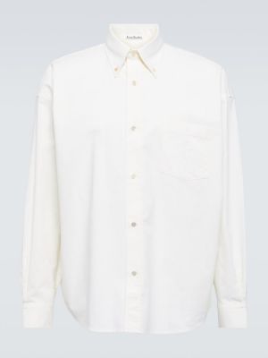 Памучна риза Acne Studios бяло