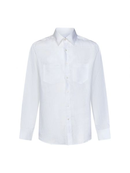 Lniana koszula z kieszeniami Low Brand biała