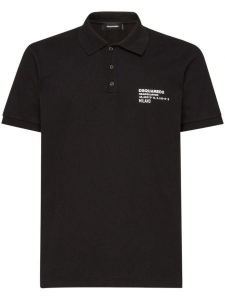 Kokvilnas polo krekls ar apdruku Dsquared2 melns