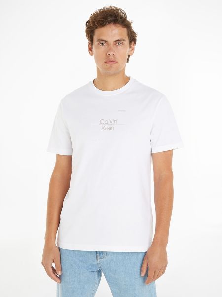 Camiseta con estampado Calvin Klein blanco