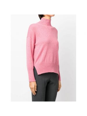 Jersey cuello alto de lana de cachemir con cuello alto Peserico rosa