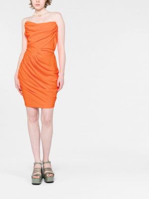 Drapované mini šaty Vivienne Westwood oranžové