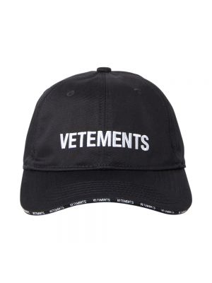 Czarna czapka z daszkiem bawełniana Vetements