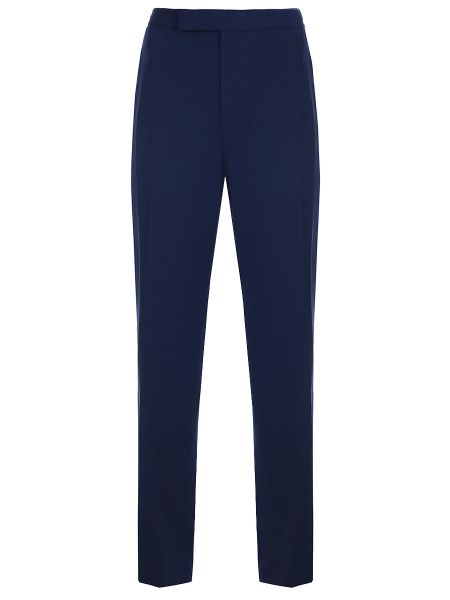 Шерстяные прямые брюки Ralph Lauren синие