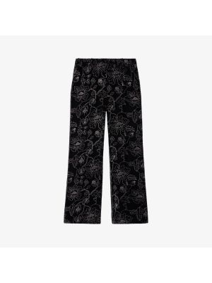 Прямые брюки в цветочек The Kooples черные