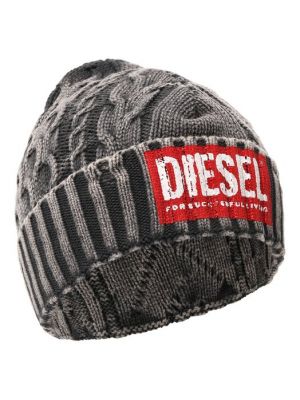 Хлопковая шапка Diesel серая