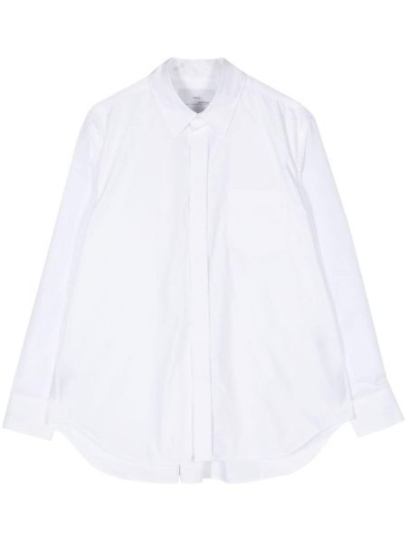 Πλισέ βαμβακερό πουκάμισο Fumito Ganryu λευκό